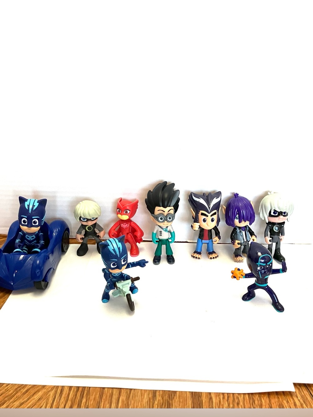 Pj Masks Figures Lot(9) Wolfie Kids Romeo Ninja & More Just Play Minor Wear